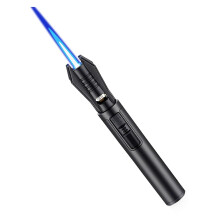 Torch Lighter Butane, Windproof Refillable Jet Flame with Adjustable Flame Control for Camping Black