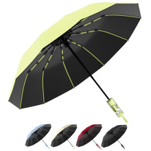 Windproof Compact Travel Umbrella Auto Open Close 12Rib UV Protection for Rain and Sun Green 42 Inch