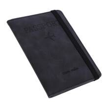 Leather Passport Holder for Men and Women, Compact Travel Wallet Organizer with Durable PU Finish