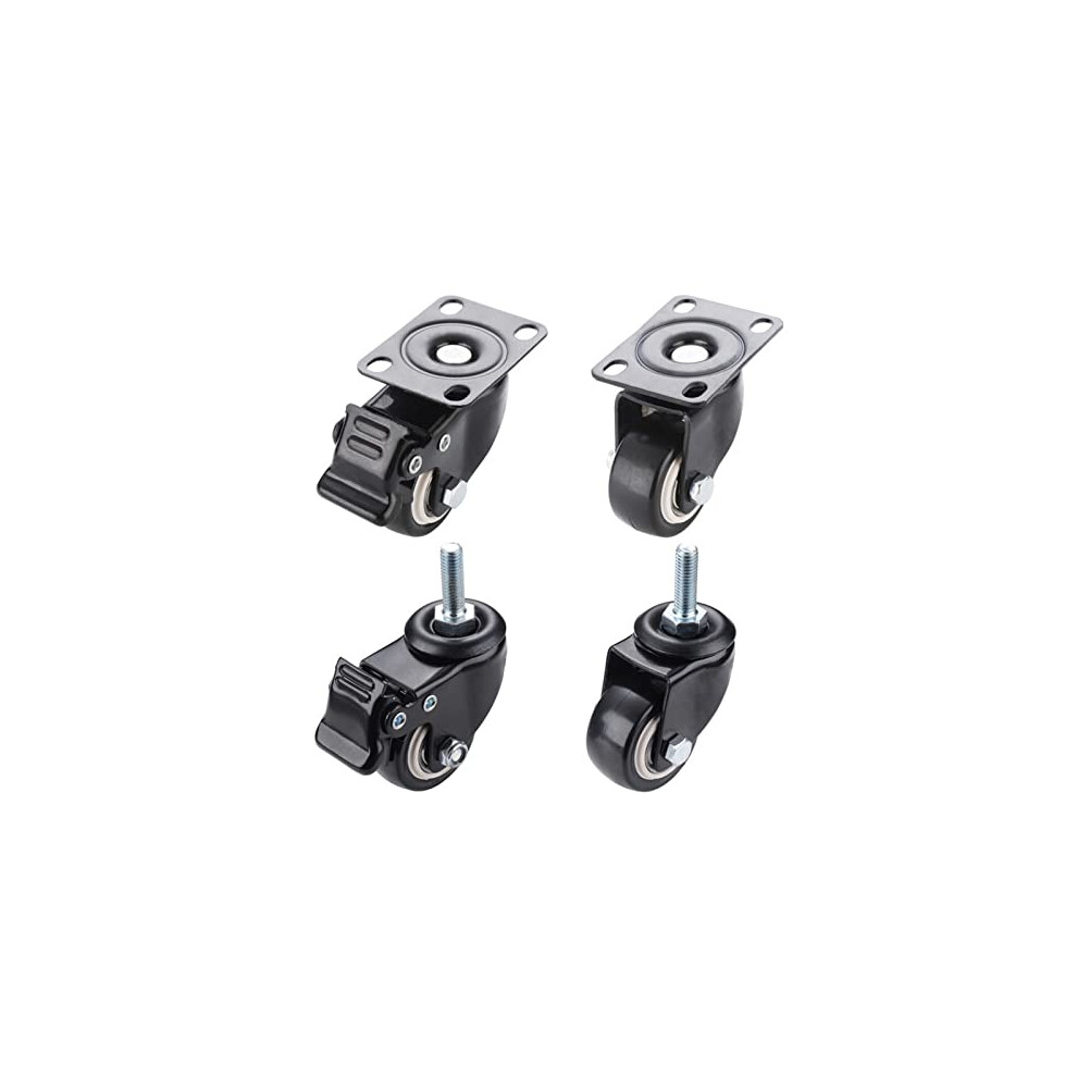 Heavy Duty Rubber Swivel Caster Wheels 1.5 Inch With Locking Brake 50Kg Load For Sofa And Trolley 9073542238942
