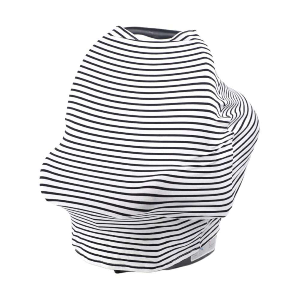 Striped Print Nursing Cover For Breastfeeding, 360 Privacy, Soft Breathable Multi‑Use Shawl, White