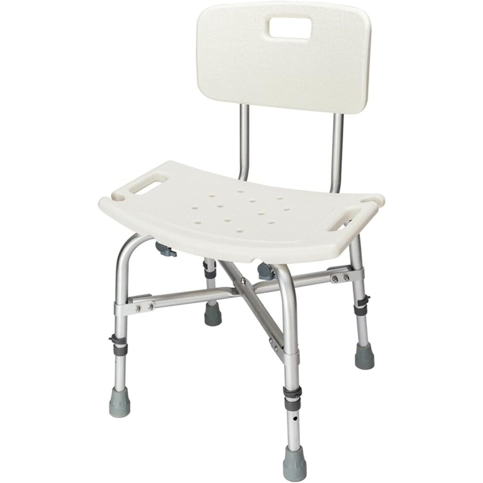 Shower Chair for Elderly and Disabled, AntiSlip Bath Stool with Backrest, Handles and 300lbs Capacity