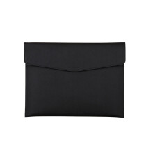 Black PU Leather Document Bag with Magnetic Closure