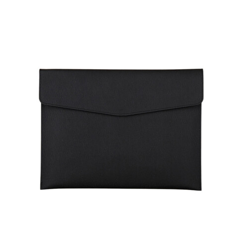 Black PU Leather Document Bag with Magnetic Closure