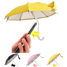 Yellow UV Protection Phone Umbrella Stand with Flexible Handle and Universal Suction Cup for Outdoor Use