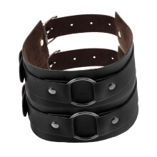 Men's Leather Armband Cuff Adjustable Punk Style Sleeve Garter with Studded Design and Comfortable Fit
