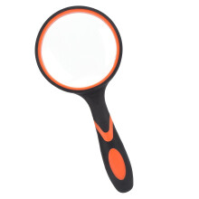 Handheld Magnifying Glass with Rubber Handle, HD Optical Clarity Reading Magnifier for Elderly and Kids