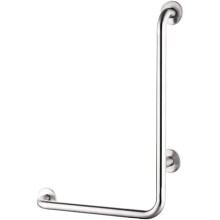 L Shaped Bathroom Grab Bar Curved Stainless Steel Anti Slip Grip Wall Mounted Support for Elderly