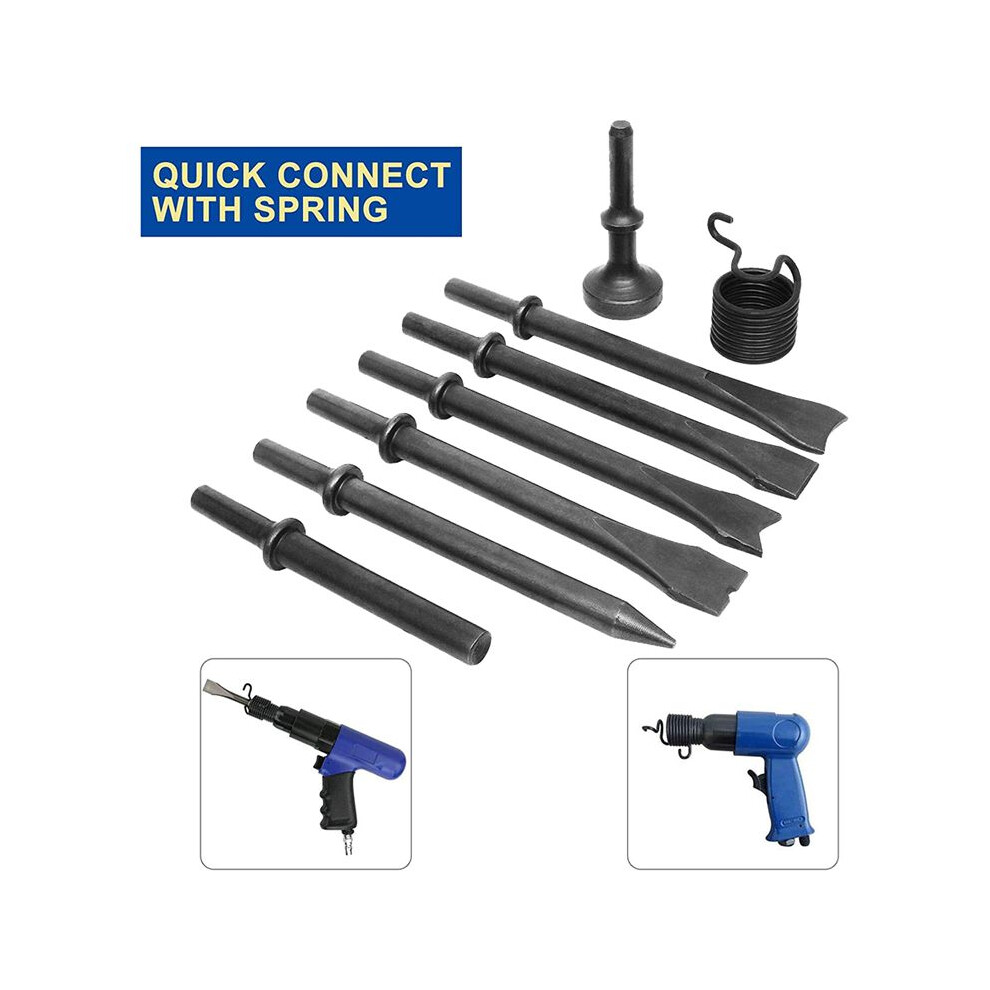 8Pc Air Chisel Set Pneumatic Chisel Air Hammer Punch Chipping Tool Pneumatic Chisel Air Hamme Cutting Rusting 6031021902053