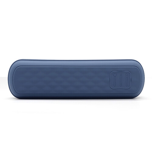 Soft Silicone Cosmetic Brush Portable Storage Box-Deep Blue S