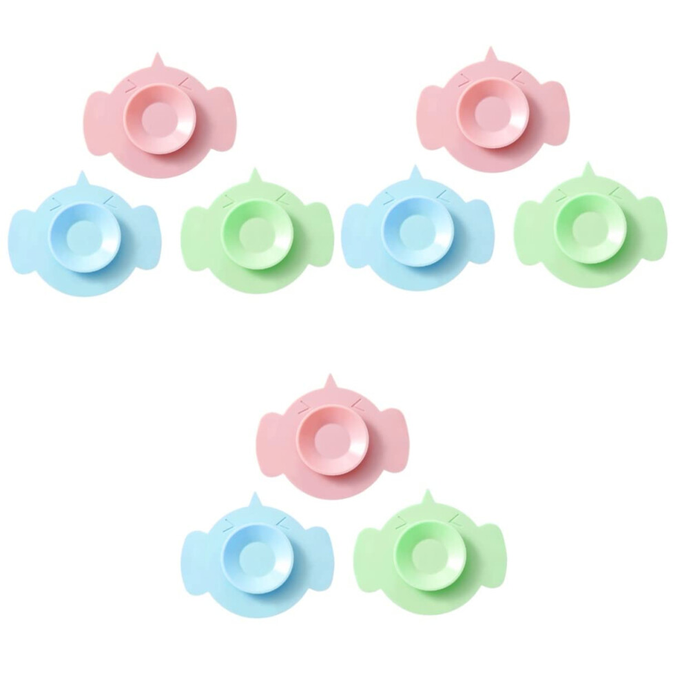 Baby Bowl Suction Cup Set 9 Pcs Cartoon Tableware Fixing Pad for Kids Feeding Bowl Stability