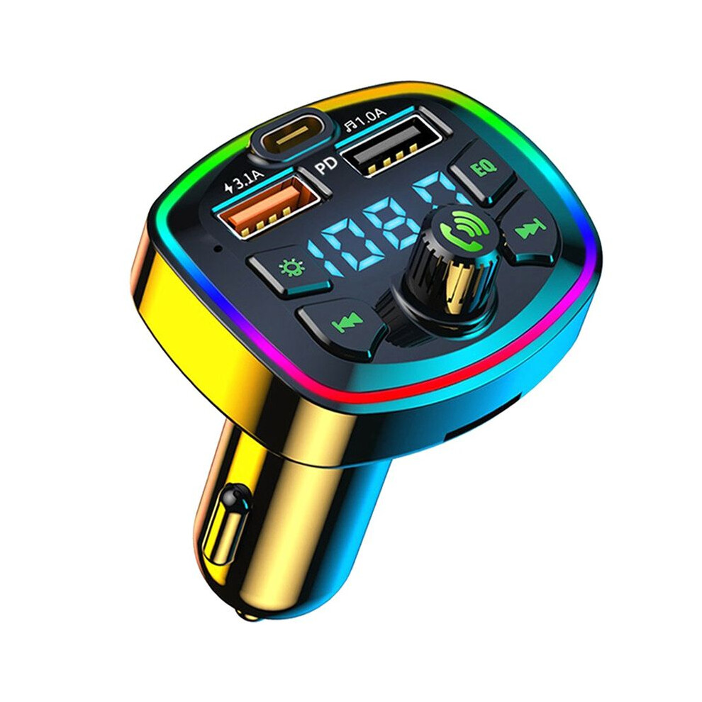 Car Fm Transmitter Car Mp3 Player Dual Usb Car Charger With Eq Atmosphere Light 4713843657121