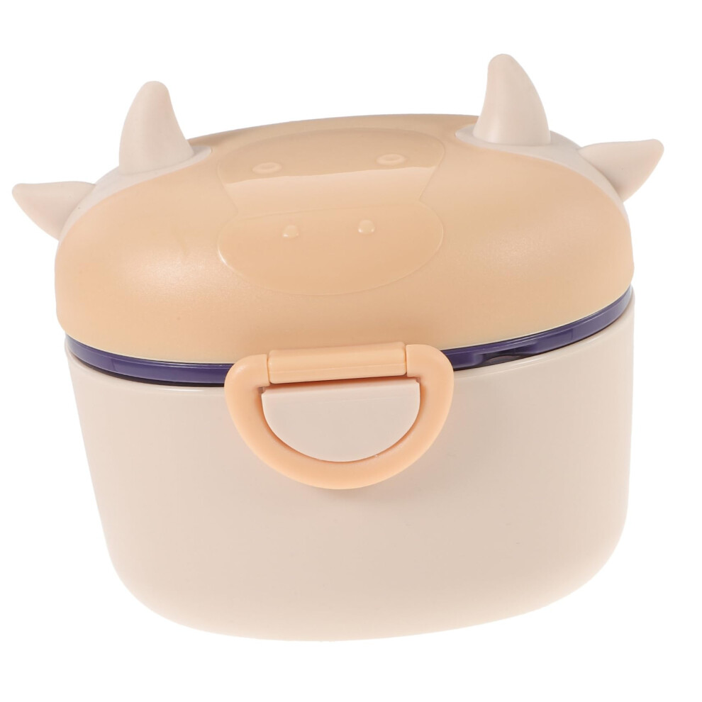 Baby Formula Container Leakproof Double Layer Milk Powder Dispenser For Travel Snack Box Beige