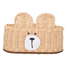 Rustic Rattan Tissue Box Cover, Handwoven Napkin Dispenser for Home and Office, Beige Organizer