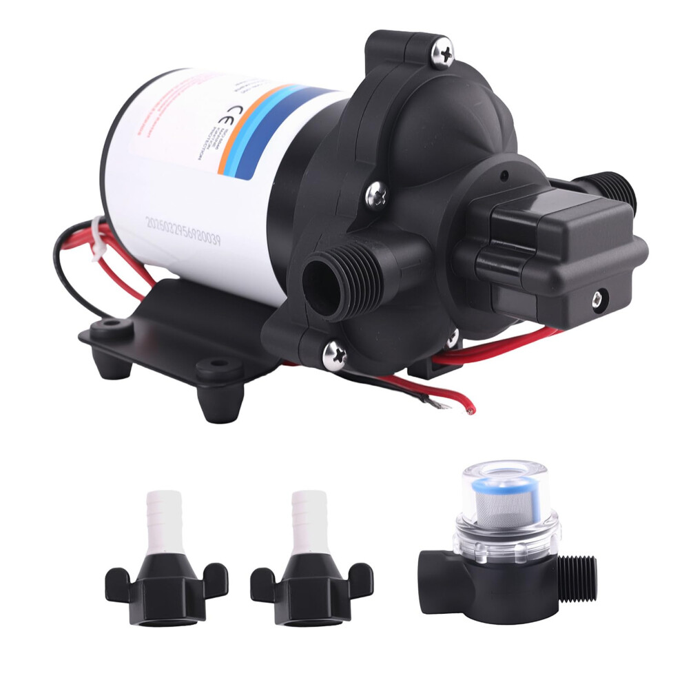 12V 3.3 Gpm 45 Psi Rv Water Pump, Selfpriming Quiet Diaphragm Pump For Boat Camper Yacht 9073542241072