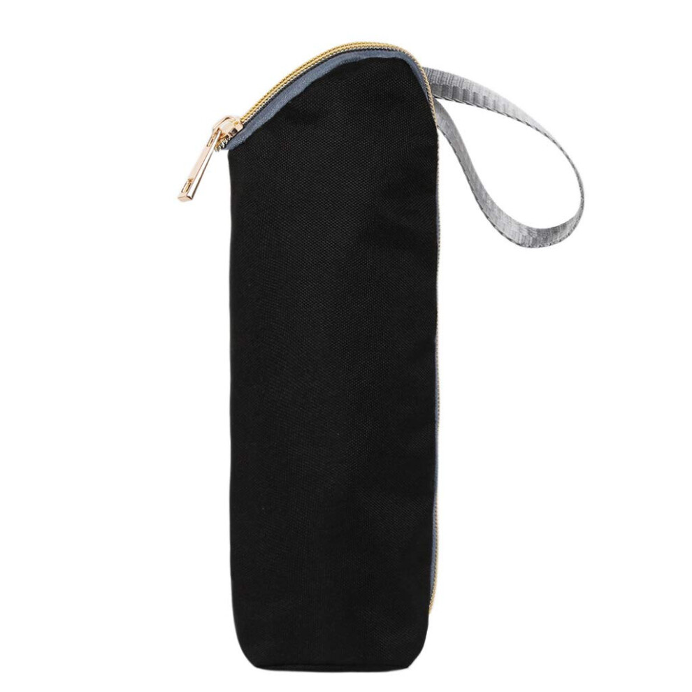 Baby Bottle Warmer Bag With Thermal Insulation Design, Insulated Milk Bottle Holder For Stroller Travel Black