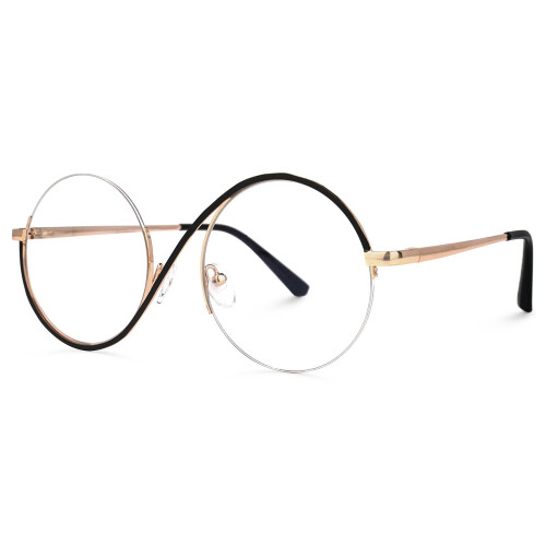 Blue Light Blocking Glasses for Women, Black Round Frame Computer Glasses for Screen Use