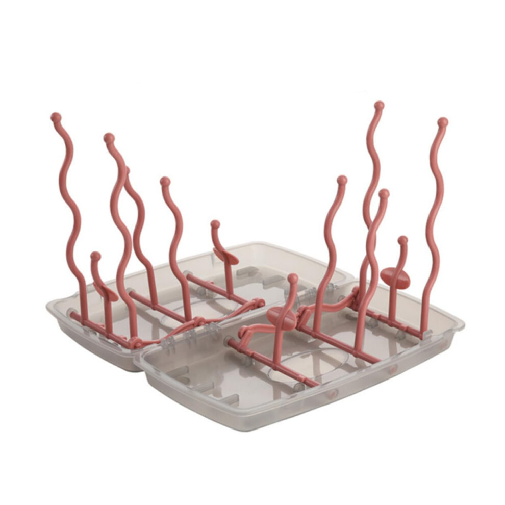 Bottle Drying Rack, Compact Spacesaving Design With Fast Airflow Drying, Multifunctional Stand For Kitchen Counter Pink