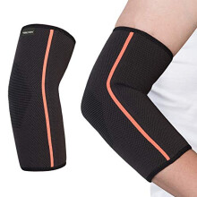 Elbow Compression Sleeve Pair for Tendonitis Pain Relief, Breathable Support Brace for Weightlifting, Basketball and Gym