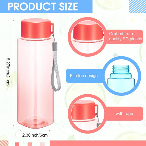 20 de sticle de apă din plastic de 17 oz, etanșe, cu mâner 1