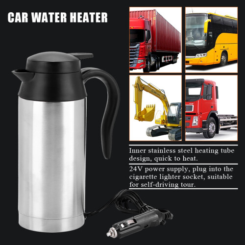 Ηλεκτρικός βραστήρας αυτοκινήτου 750ml24V, φορητός βραστήρας από ανοξείδωτο χάλυβα 2