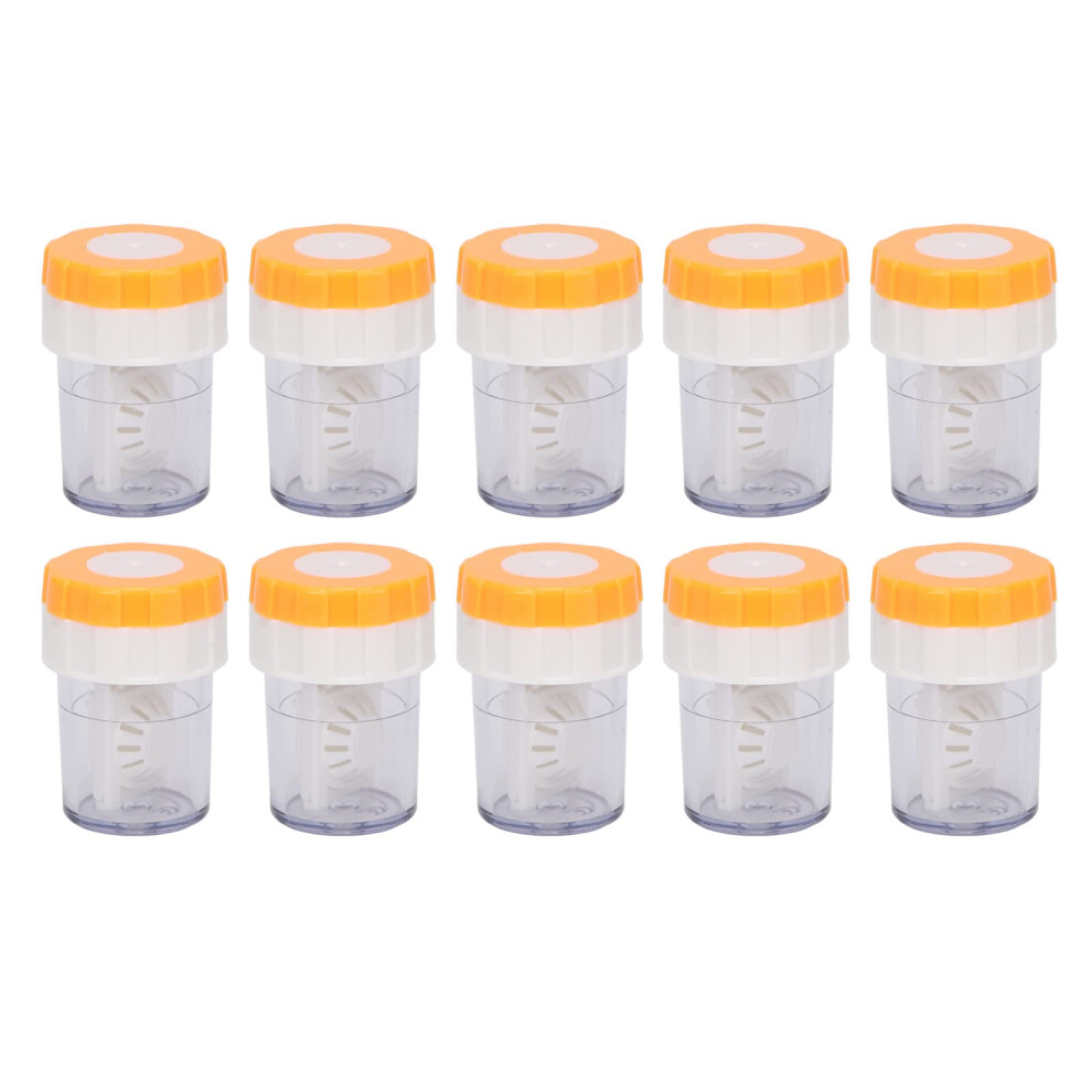 Orange Manual Contact Lens Cleaner Case 10Pcs Reusable Travel Soaking Kit With Leakproof Seal