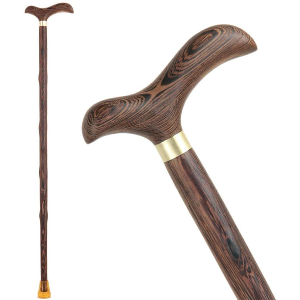 Handcrafted Wooden Walking Cane 84cm Solid Wood Walking Stick with Ergonomic Comfort Grip for Elderly Mobility Aid