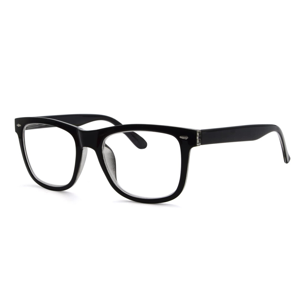 Black Women's Reading Glasses +3.00 Frame, 3.0X Clear Magnification For Easy Reading