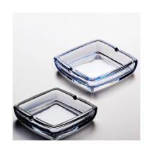Elegant Glass Ashtray with Electroplated Finish, Dual Purpose Cigar Holder for Outdoor Patio Use
