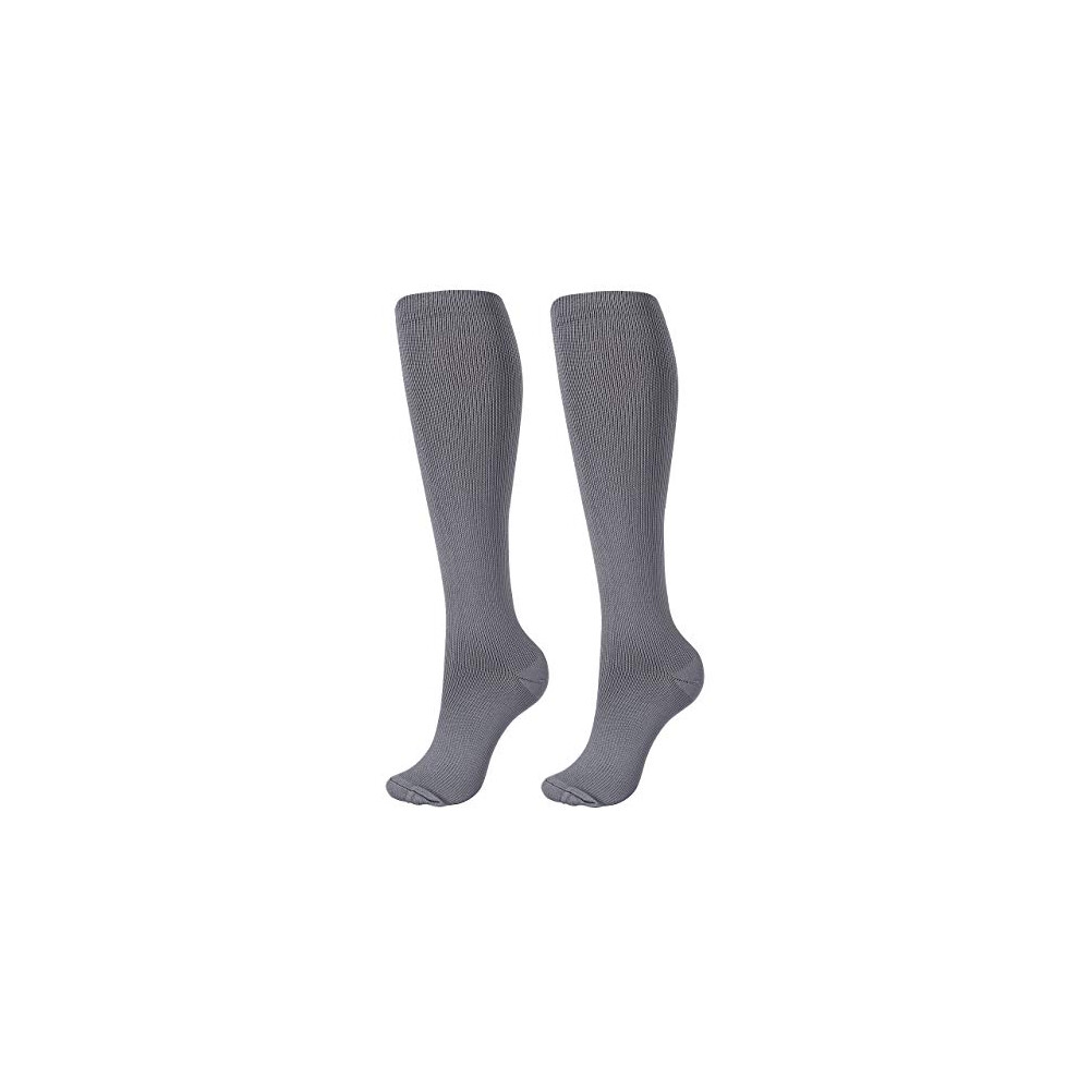 Gray Graduated Compression Socks 2030Mmhg For Women And Men, Breathable Support For Running, Travel, Nurses, Pregnancy, L/Xl