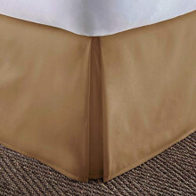 Luxury 650 Thread Count Egyptian Cotton Tailored Pleated Bed Skirt King Size Taupe with ThreeSide Coverage
