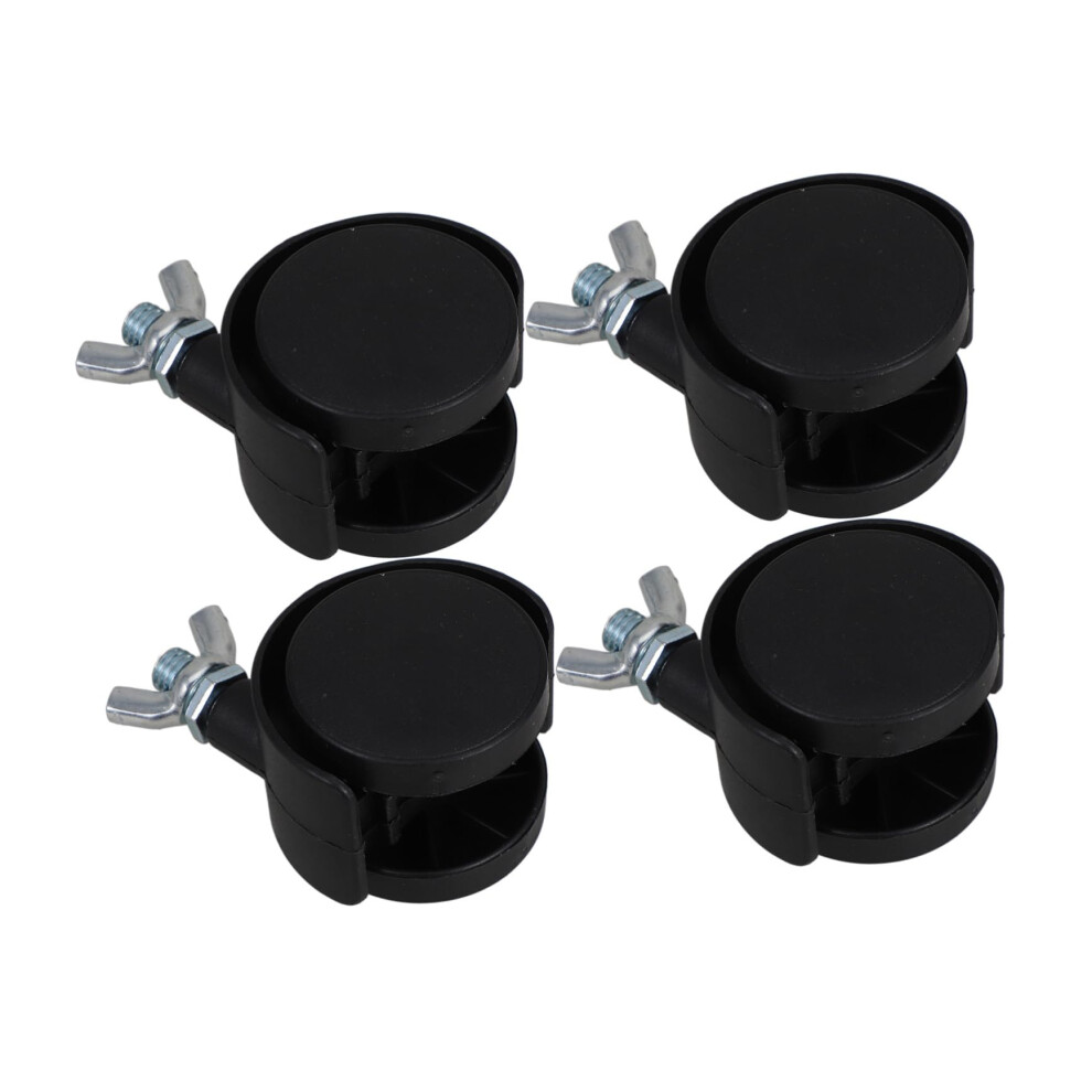 Black Replacement Caster Wheels Set Of 4, Smooth Indoor Mobility For Heaters, Radiators And Office Chairs, Wearresistant Swivel Design