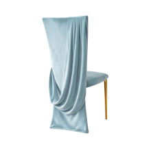 Housse de chaise luxueuse de couleur unie pour les-Gris Bleu