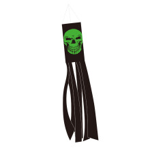 Halloweenská vlajka s větrným rukávem, duch, 47,2", svítící ve tmě, venkovní dekorace -