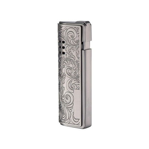 Refillable Butane Torch Lighter with Adjustable Flame Control, Windproof Metal Design, Silver 2024
