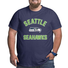 SEA_Seahawks Herr Stora och Långa Sportkort Fotbollslagslogotyp Ärm