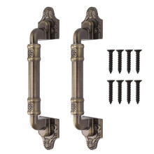 Barn Door Handles Antique Bronze Pull Set of 2 Vintage Bronze Finish Durable Alloy for Gates Garages Sheds