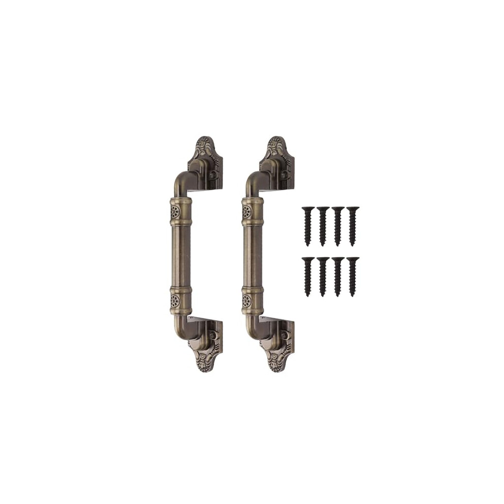 Barn Door Handles Antique Bronze Pull Set Of 2 Vintage Bronze Finish Durable Alloy For Gates Garages Sheds 9073542243403
