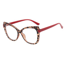 Blue Light Blocking Cat Eye Reading Glasses for Women Red Leopard 1.0x Oversized Fashion Frame
