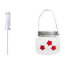 Clear Plastic Hummingbird Feeder with Cleaning Brush 1 pc
