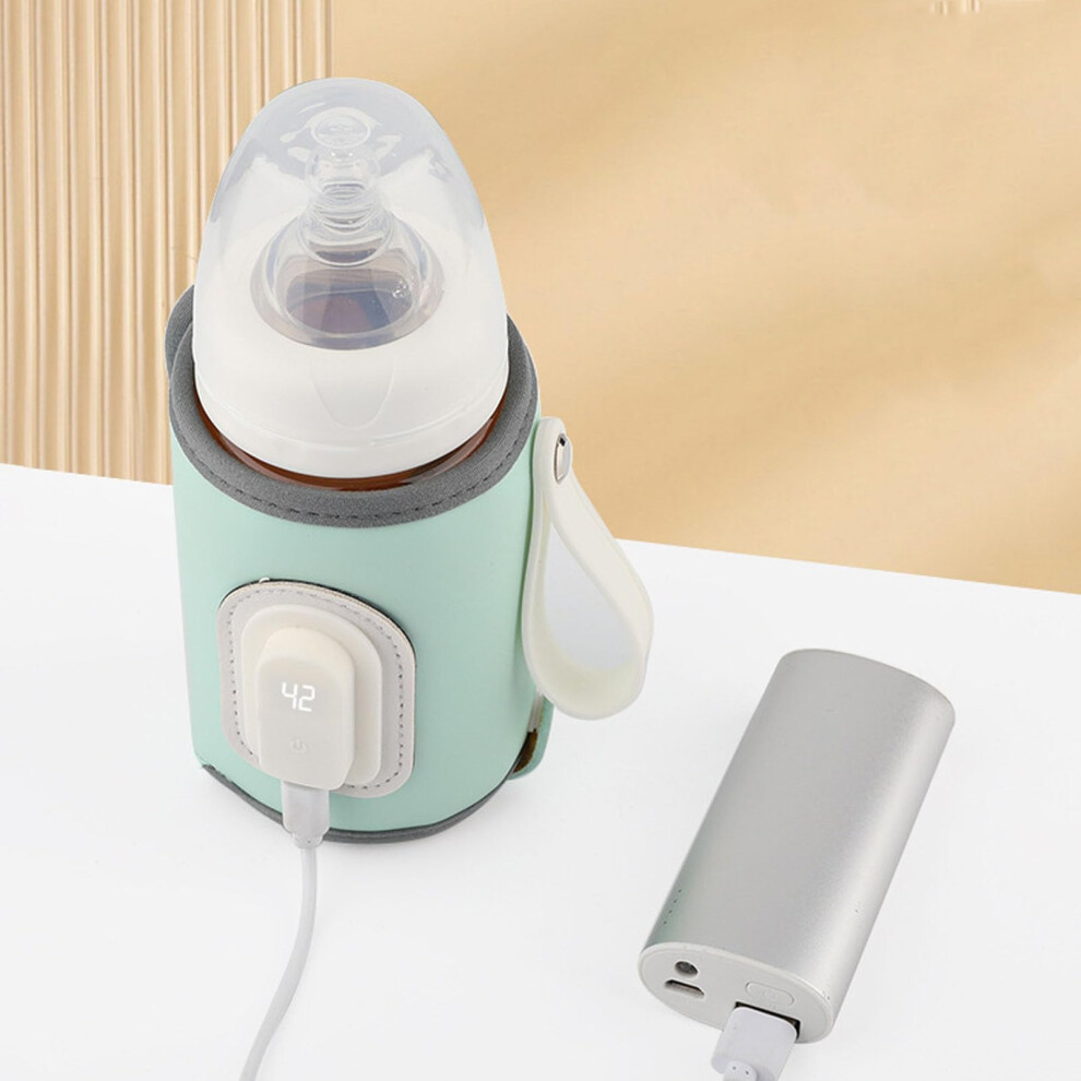 Portable Baby Bottle Warmer With Temperature Control And Realtime Display For Travel Breastmilk (Green) Green