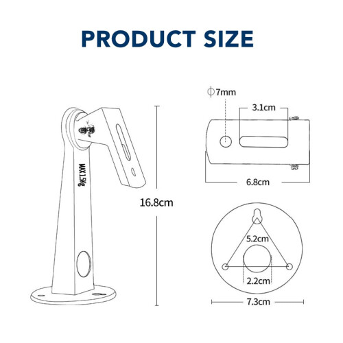 Adjustable Mini Projector Wall Mount 360 Rotation 60 Tilt Durable Steel Bracket 17cm 1