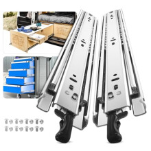 36 Inch Heavy Duty Locking Drawer Slides, Full Extension Ball Bearing Side Mount 150lb Cabinet Rails