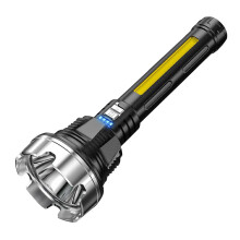 Ljusstarkaste 1000 lumen LED-ficklampa uppladdningsbar kraftfull ficklampa lång