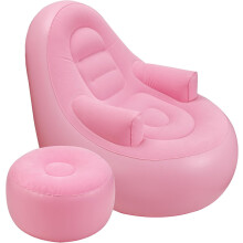 Oppustelig sofa med armlæn og fodskammel, opblæsbar liggestol, foldbar