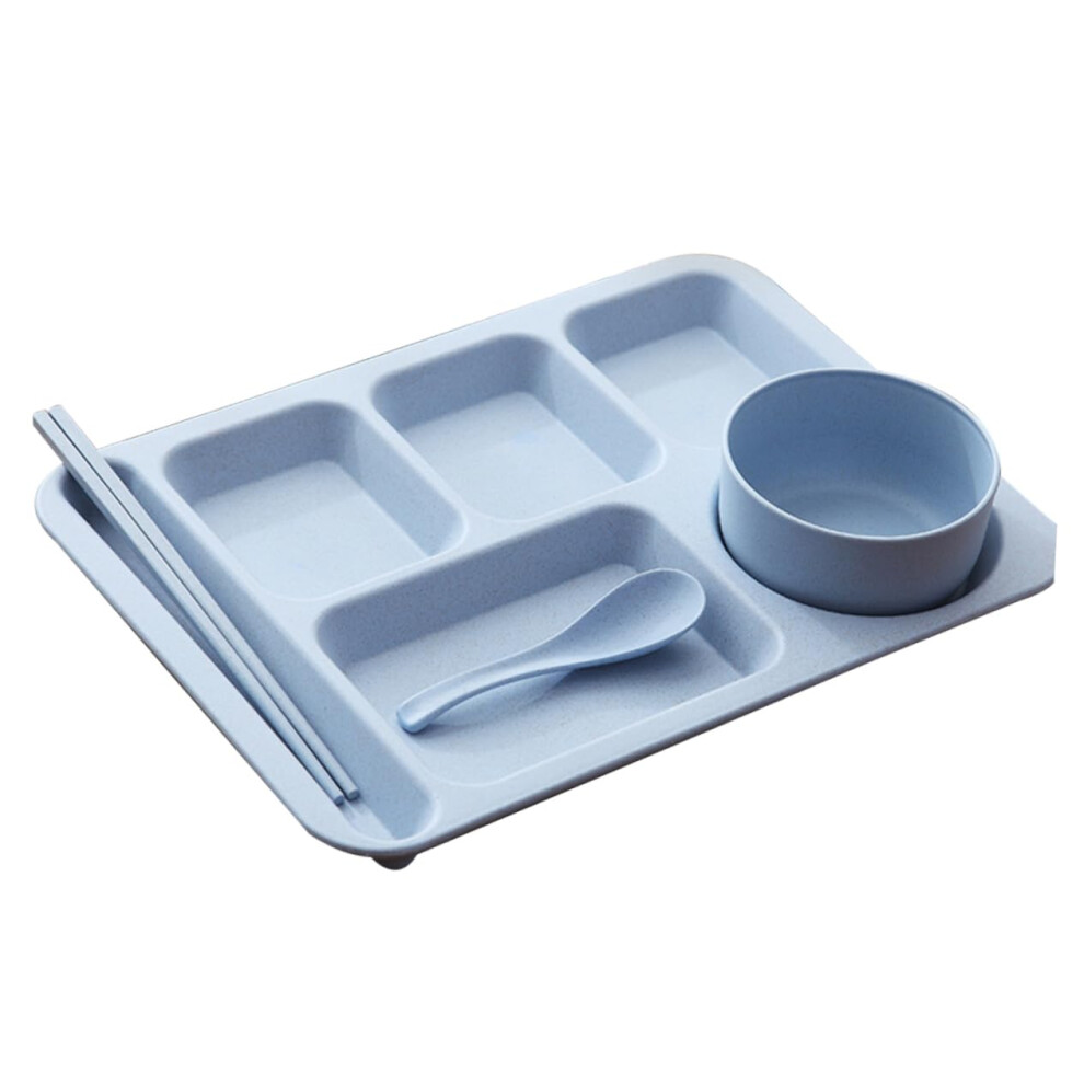 Wheat Straw Dinnerware Set for Family, Lightweight Reusable Tableware with KidFriendly Cutlery