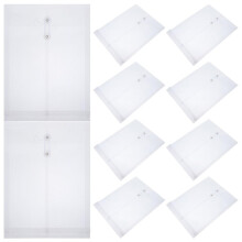 12pcs Plastic Document Folder Set, Clear File Organizer with Secure Button Closure for Office School