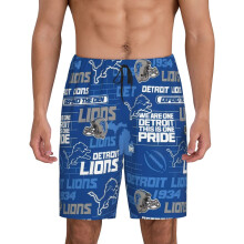 Det_Lions korte herrepyjamasbukser med sport, fodboldholdlogo og ærmer
