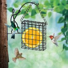Xhegex suet bird feeder black iron cage 1 pack