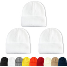 Kiibsot3Packs Unisex Beanie Hatte til Mænd Kvinder Vinterstrikkede Huer